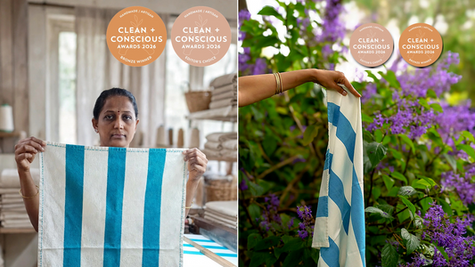 Our Handwoven Tea Towel Wins Bronze and Editor's Choice at the 2026 Clean + Conscious Awards